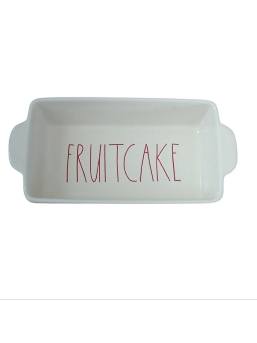 Rae Dunn by Magenta Holiday Rectangular Ceramic Fruitcake Loaf Pan
